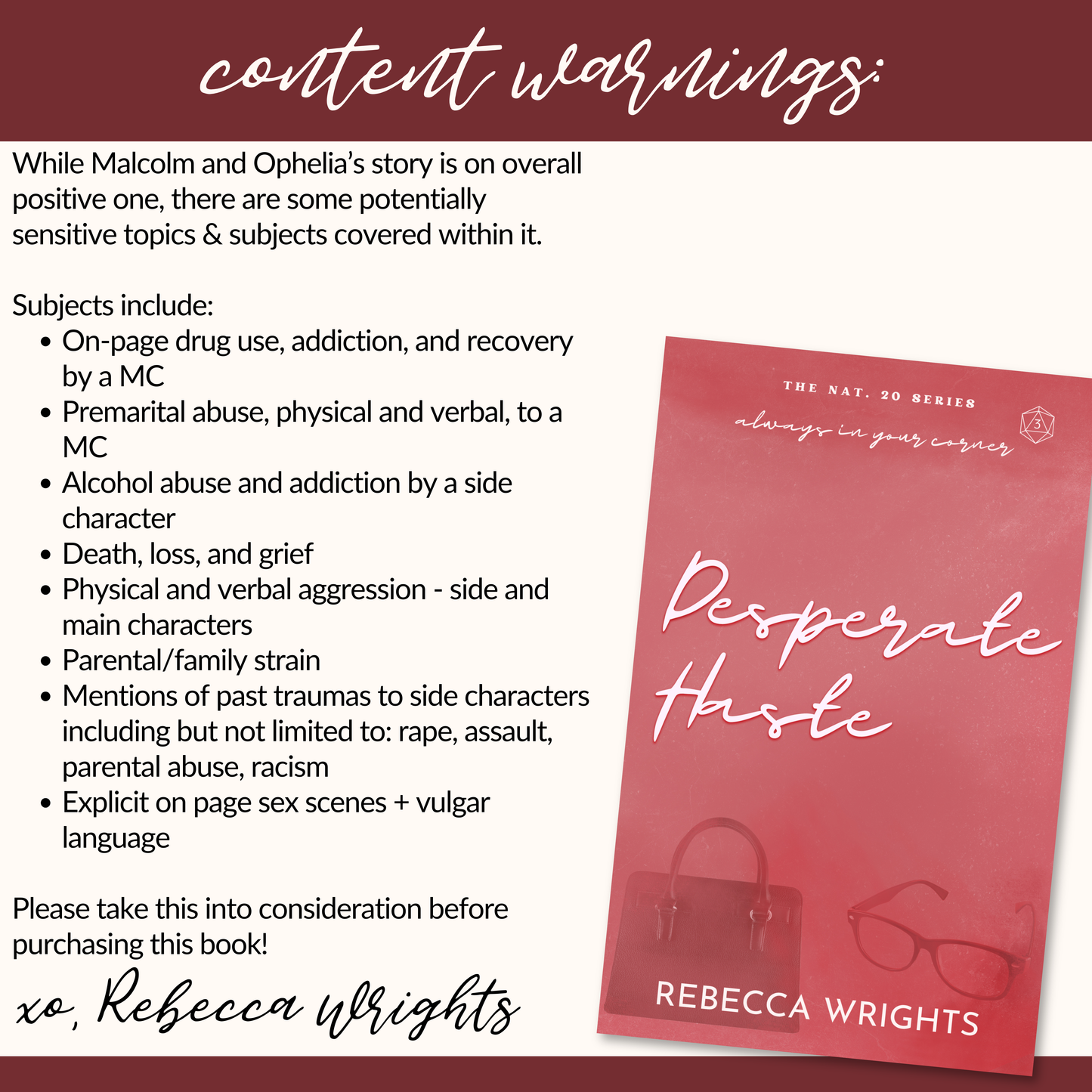 Desperate Haste Signed Paperback | Nat. 20 Series Book 3