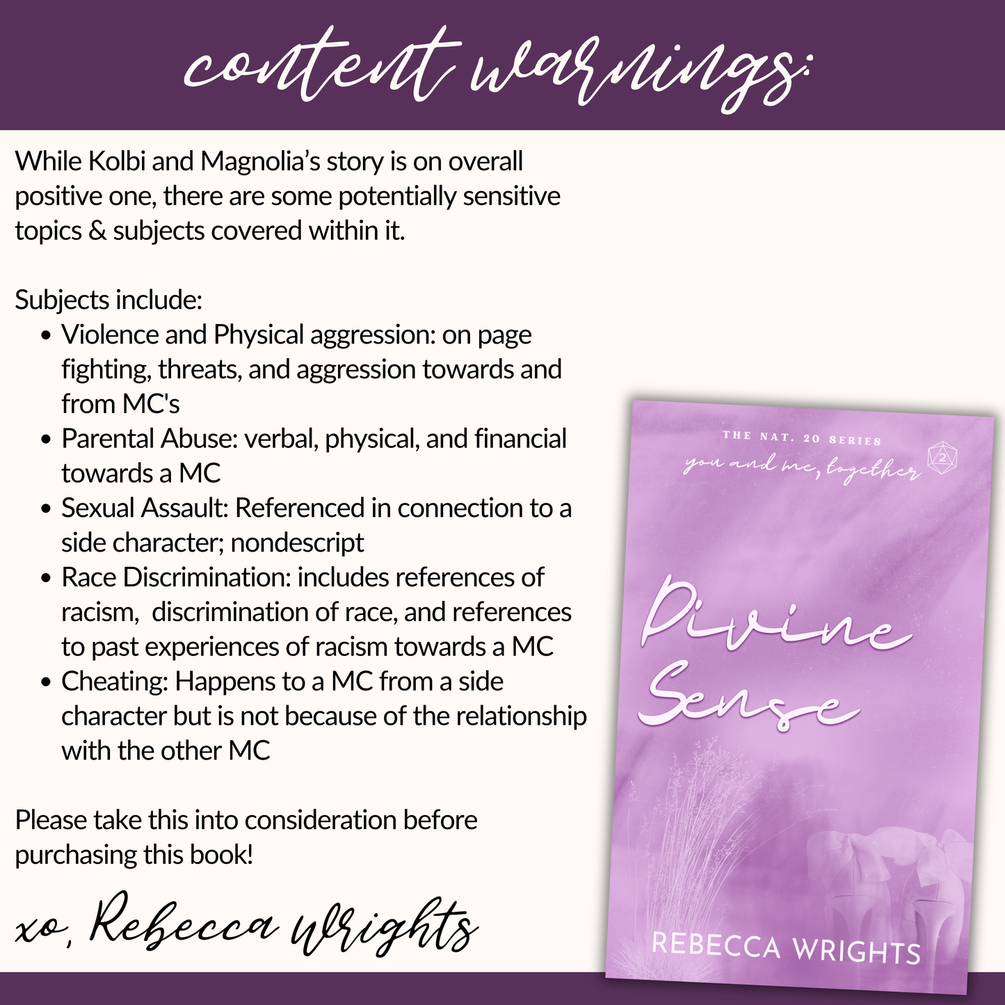 Divine Sense Signed Paperback | Nat. 20 Series Book 2