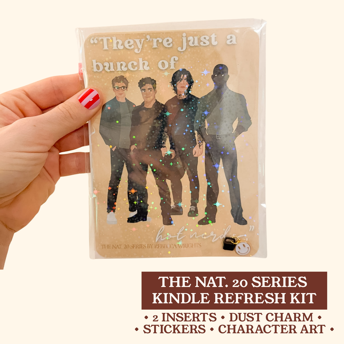 The Nat. 20 Series Kindle Refresher Kit | Insert, Dust Charm, Stickers, Character Art