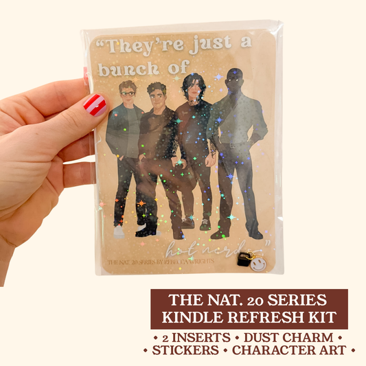 The Nat. 20 Series Kindle Refresher Kit | Insert, Dust Charm, Stickers, Character Art