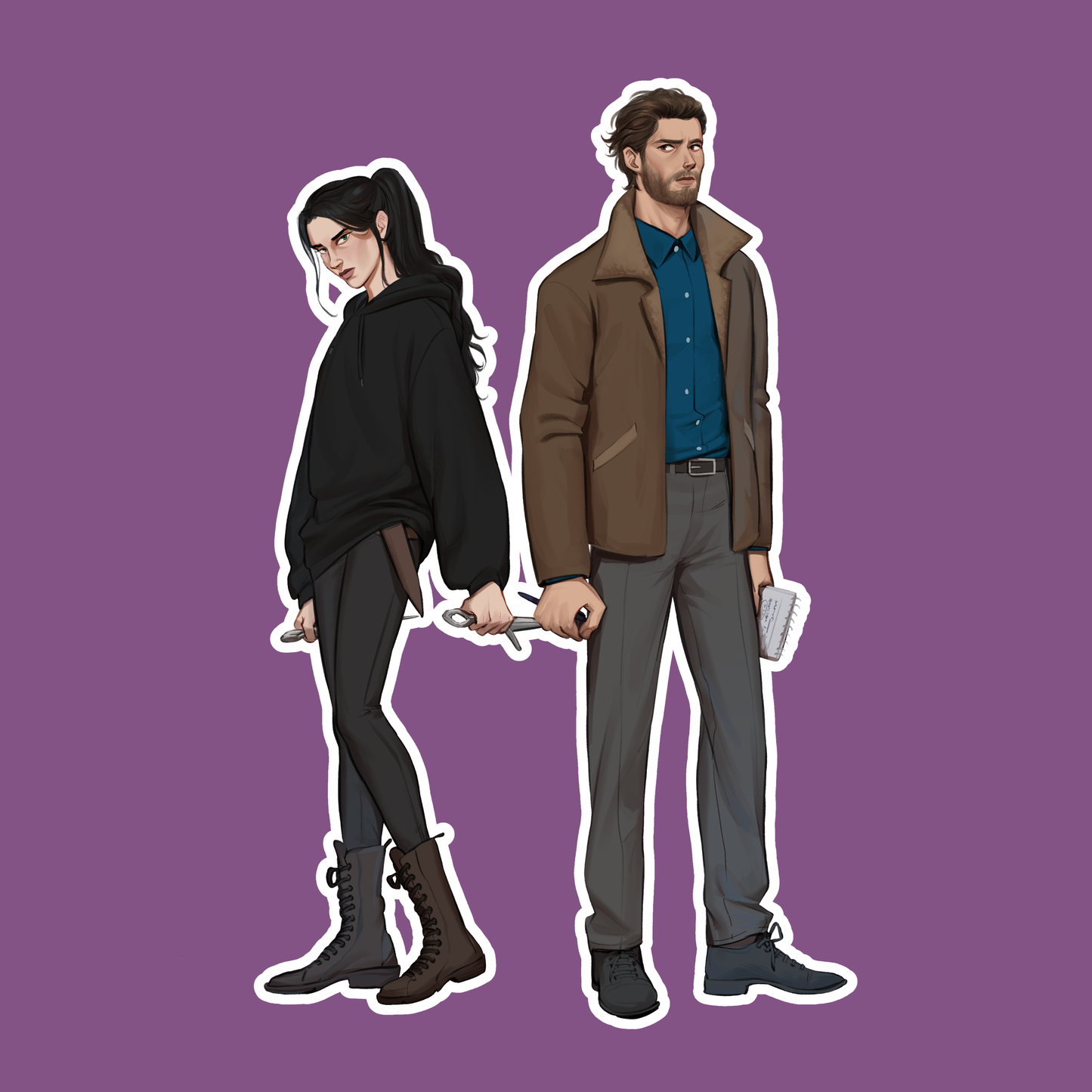 Songbird and Shaw Couple Sticker | Songbird Couples Sticker | Rebecca Wrights