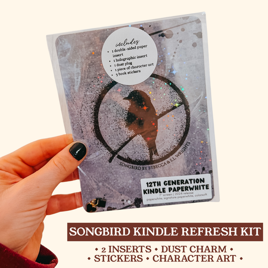 Songbird Themed eReader Kits | Insert, Dust Charm, Stickers, Character Art